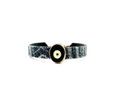 Bangle Cotton Stripe Black Moonlight with Black Evil Eye Charm