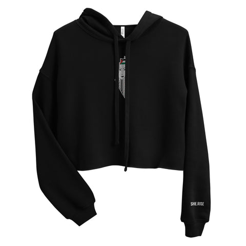 Yumma Crop Hoodie - Black