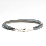 Single Thin Split Silver Clear Moonlight - Silver Clasp