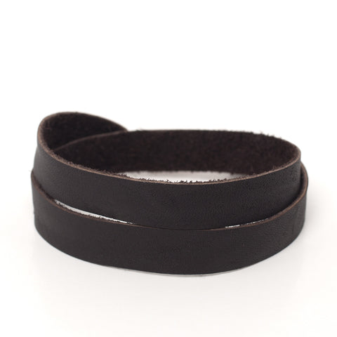 Double Bangle Chocolate Leather