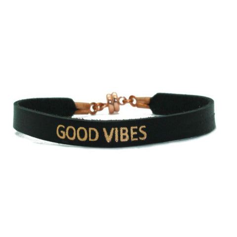 Single Black "Good Vibes" Bracelet