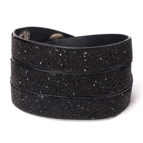 Triple Wrap Cuff Black Jet