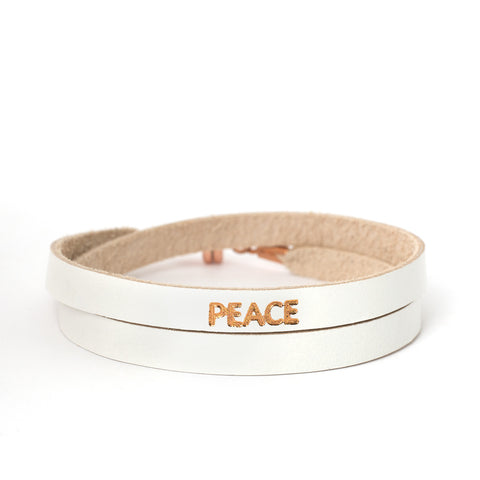 Double White "PEACE" Bracelet