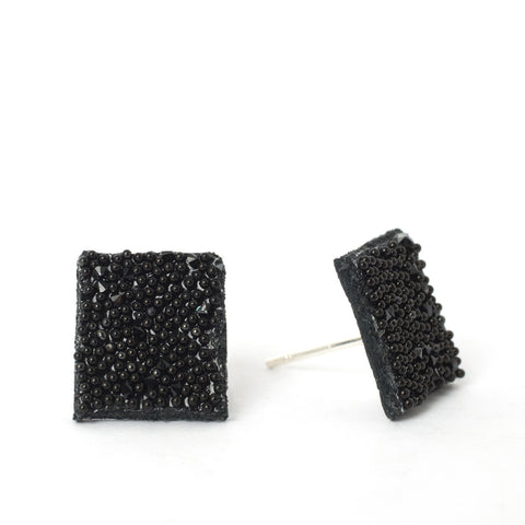 Black Jet Square Studs