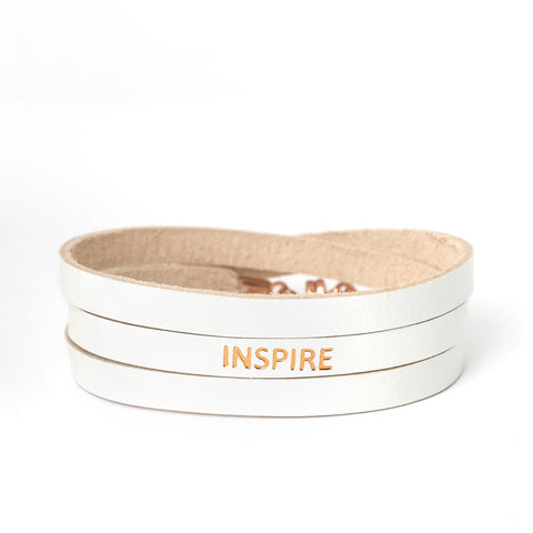 Triple White "INSPIRE" Bracelet