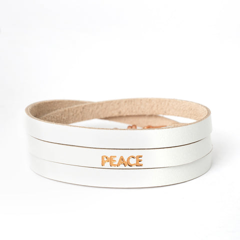 Triple White "PEACE" Bracelet