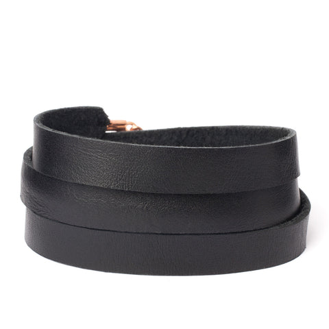 Triple Bangle Black Leather