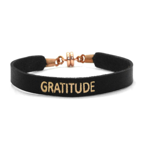 Single Black "Gratitude" Bracelet