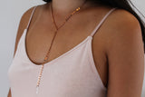 Circle Link Lariat with Crystal Cross Pendant