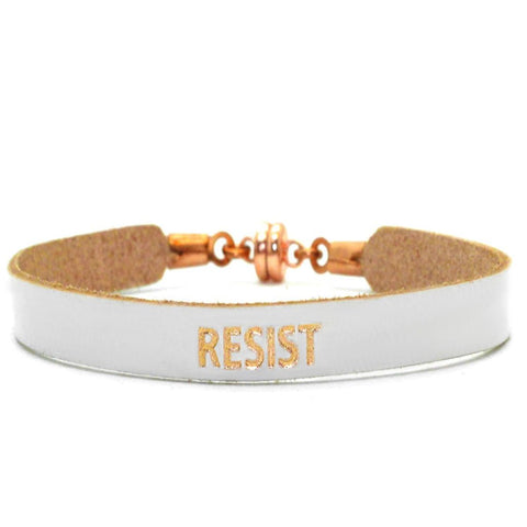 Single White "Resist" Bracelet