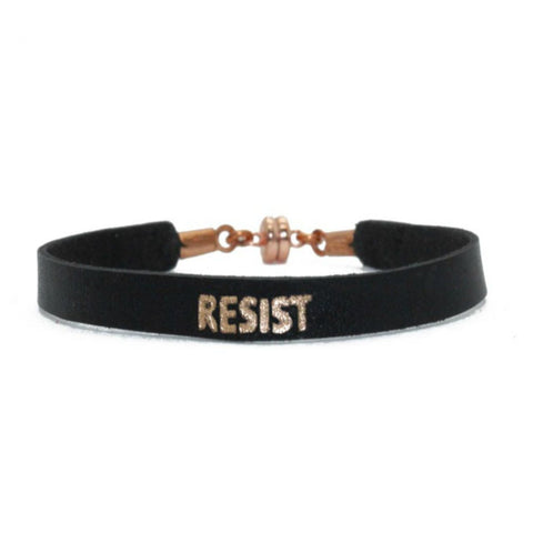 Single Black "Resist" Bracelet