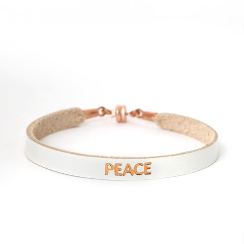 Single White "PEACE" Bracelet