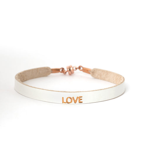 Single White "LOVE" Bracelet
