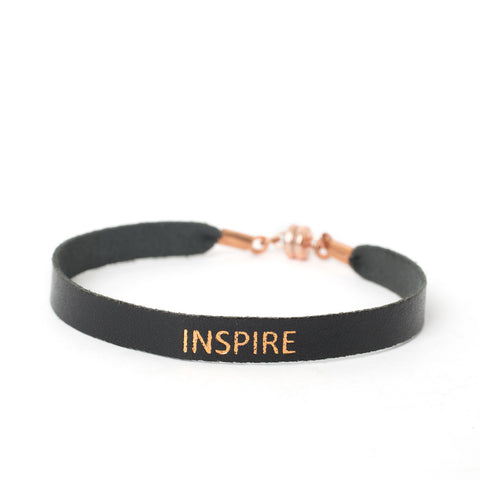 Single Black "INSPIRE" Bracelet