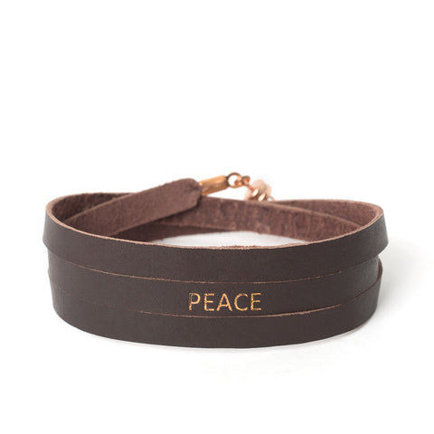 Triple Chocolate "PEACE" Bracelet